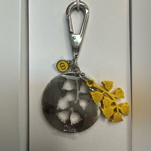 Dior Lily Of The Valley Bag Charm Keychain Silver-Tone Metal NWT​​